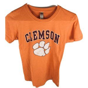 Clemson Tigers Kids Orange‎ Short Sleeve Paw Print T-Shirt Sz M Perrin